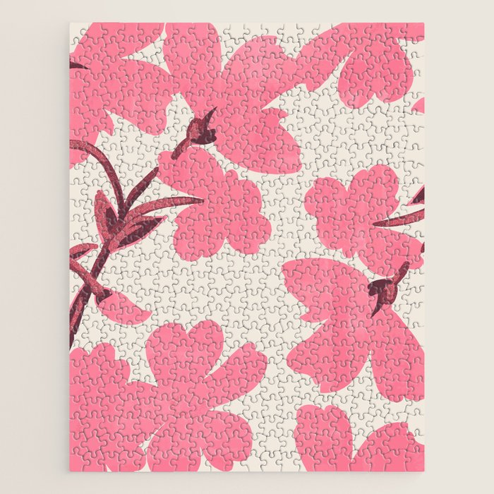 Soft Pink Flowers Jigsaw Puzzle Gallery Image 1