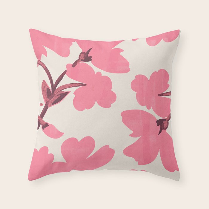 Soft Pink Flowers Throw Pillow Gallery Image 6