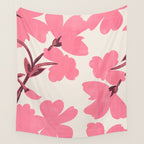 Soft Pink Flowers Wall Tapestry Gallery Image 4