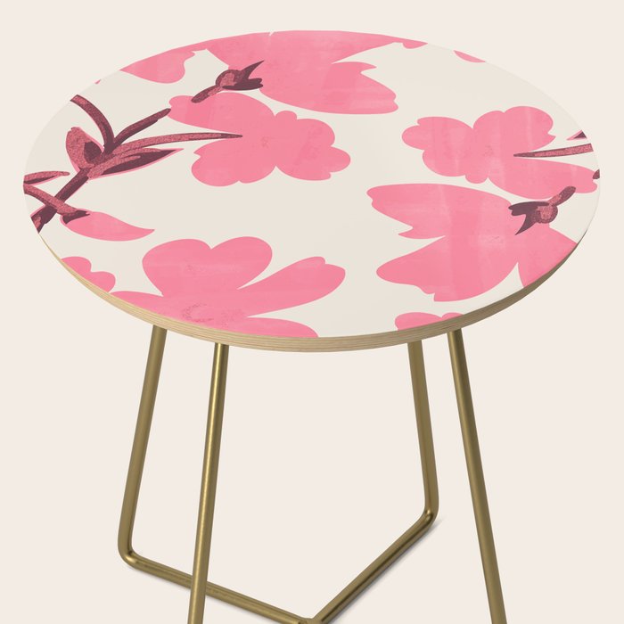 Soft Pink Flowers Side Table Gallery Image 2