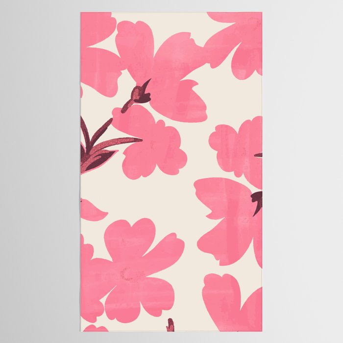 Soft Pink Flowers Tablecloth Gallery Image 2