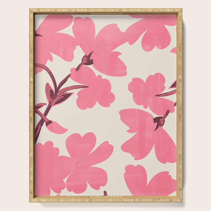 Soft Pink Flowers Serving Tray Gallery Image 1