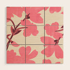 Soft Pink Flowers Wood Wall Art Gallery Image 1