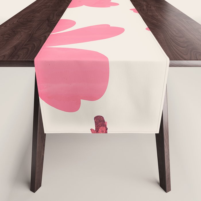 Soft Pink Flowers Table Runner Gallery Image 1