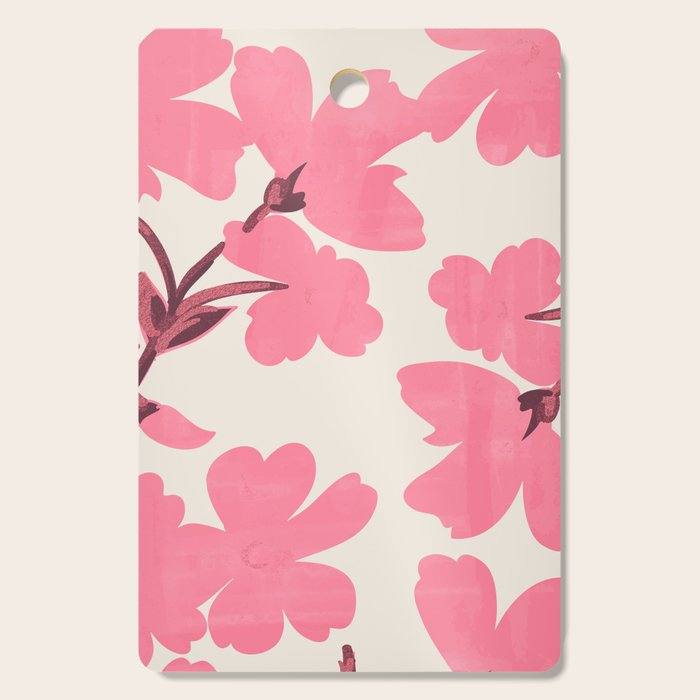 Soft Pink Flowers Cutting Board Gallery Image 1