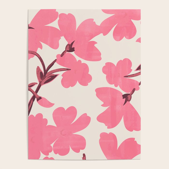 Soft Pink Flowers Poster Gallery Image 1