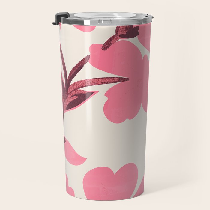 Soft Pink Flowers Travel Mug Gallery Image 3