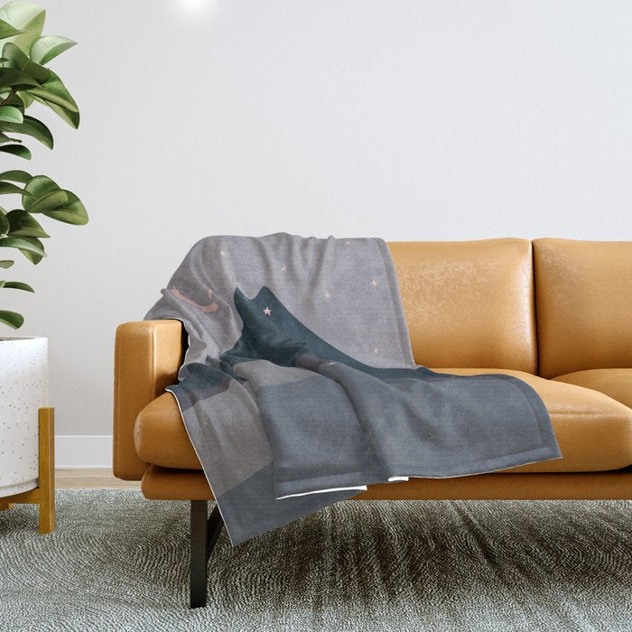 Cat Landscape 116: Starry starry eyes Throw Blanket Gallery Image 1