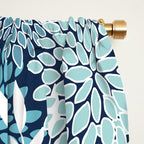Garden Florals, Navy, Blue, Teal Window Curtain Gallery Image 2