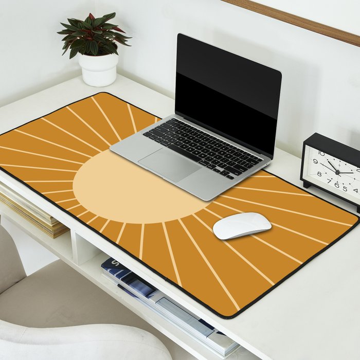 Minimal Sunrays - Golden Desk Mat Gallery Image 2