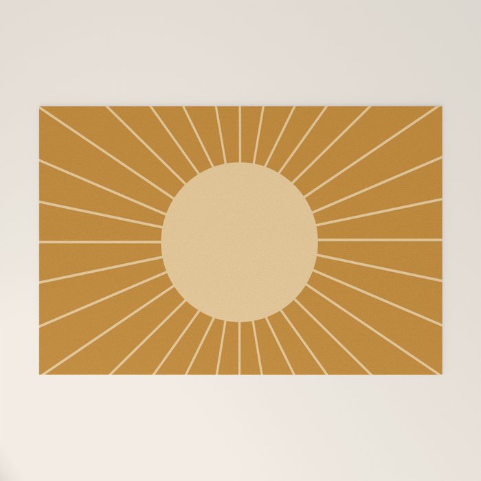 Minimal Sunrays - Golden Welcome Mat Gallery Image 1