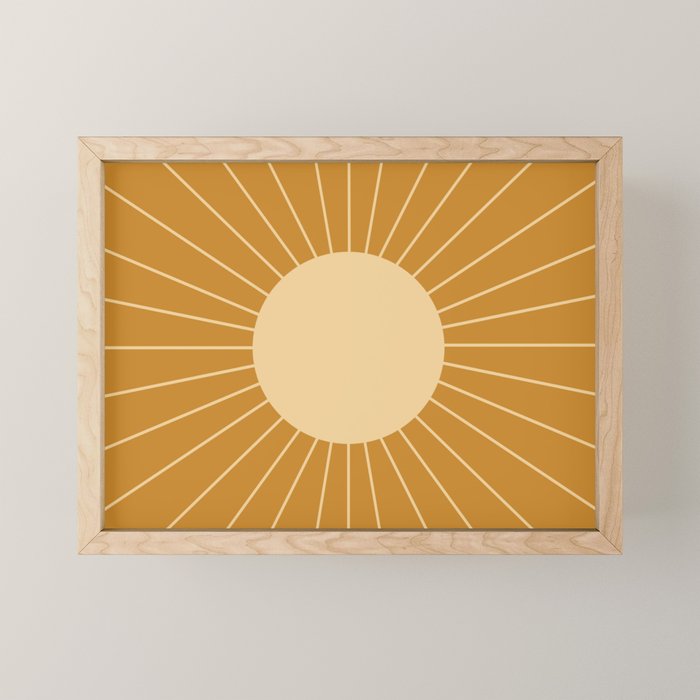 Minimal Sunrays - Golden Mini Art Print Gallery Image 1