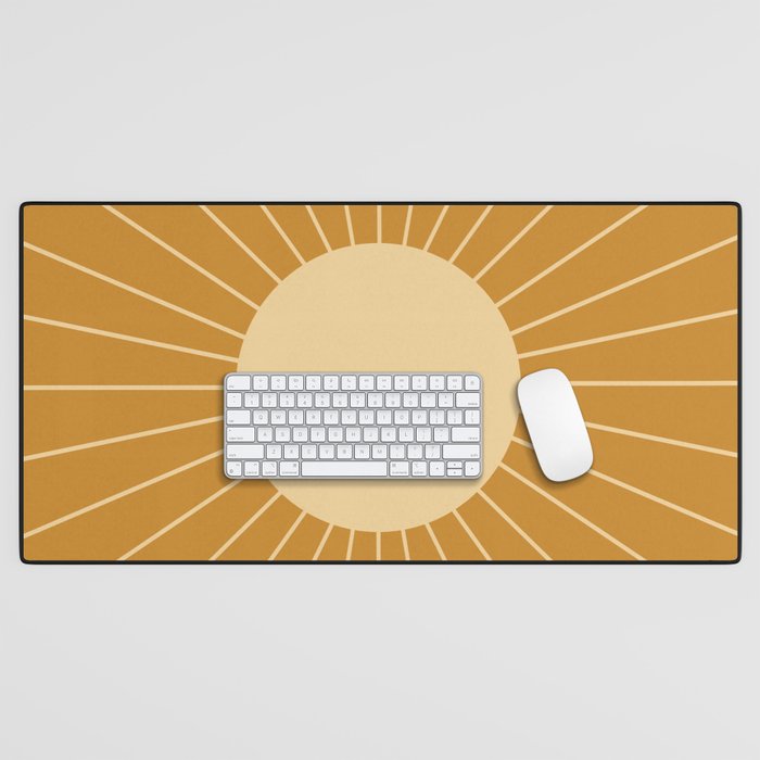 Minimal Sunrays - Golden Desk Mat Gallery Image 1