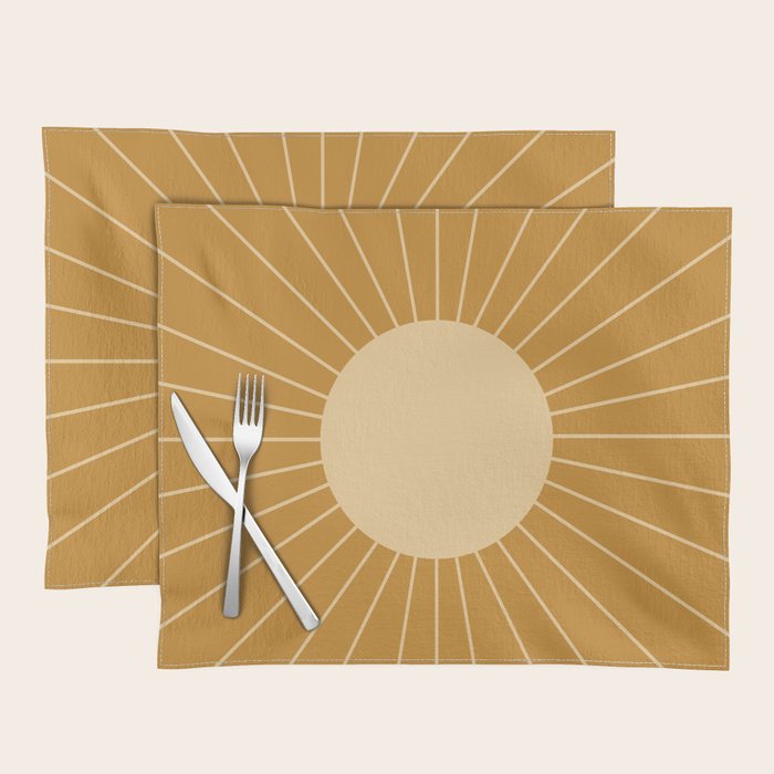 Minimal Sunrays - Golden Placemat Gallery Image 1