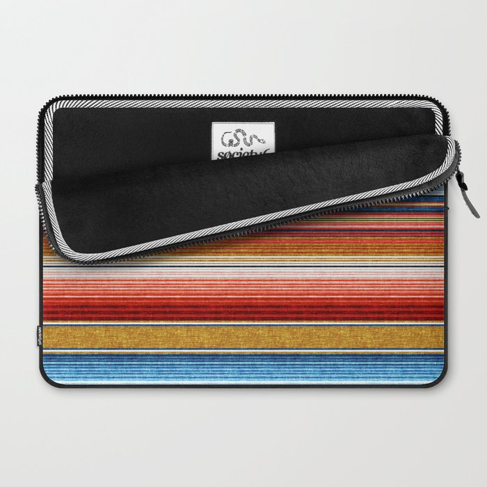 serape southwest stripe - red, blue, gold Laptop Sleeve Gallery Image 2
