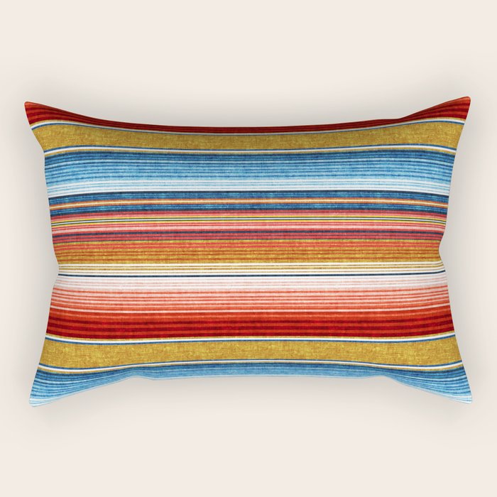 serape southwest stripe - red, blue, gold Rectangular Pillow Gallery Image 2