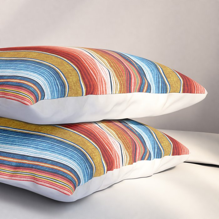 serape southwest stripe - red, blue, gold Pillow Sham Gallery Image 3