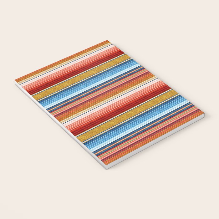 serape southwest stripe - red, blue, gold Notebook Gallery Image 3
