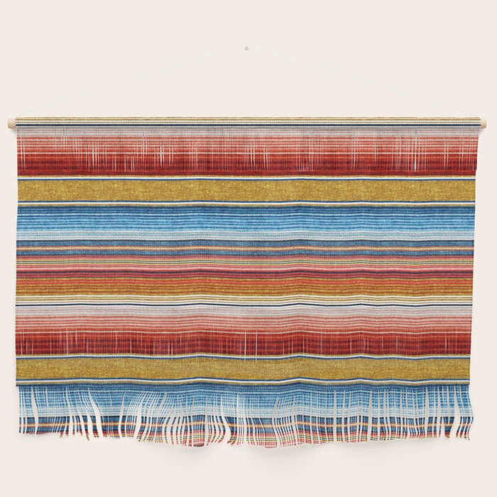 serape southwest stripe - red, blue, gold Wall Hanging Gallery Image 1