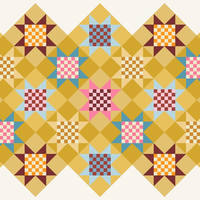 Checkerboard Quilt Shapes - Multicolor Gold Coffee Mug Gallery Image 2