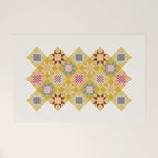 Checkerboard Quilt Shapes - Multicolor Gold Welcome Mat Gallery Image 1