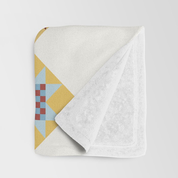 Checkerboard Quilt Shapes - Multicolor Gold Throw Blanket Gallery Image 3