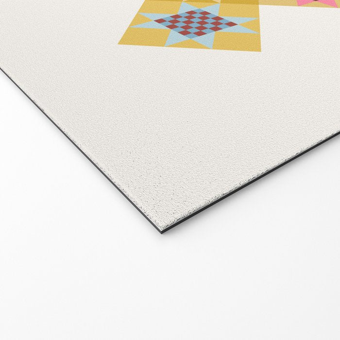 Checkerboard Quilt Shapes - Multicolor Gold Welcome Mat Gallery Image 2