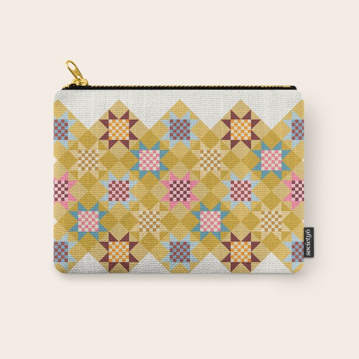 Checkerboard Quilt Shapes - Multicolor Gold Carry All Pouch Gallery Image 1
