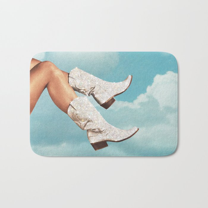 These Boots - Glitter Blue Sky Landscape Bath Mat Gallery Image 1