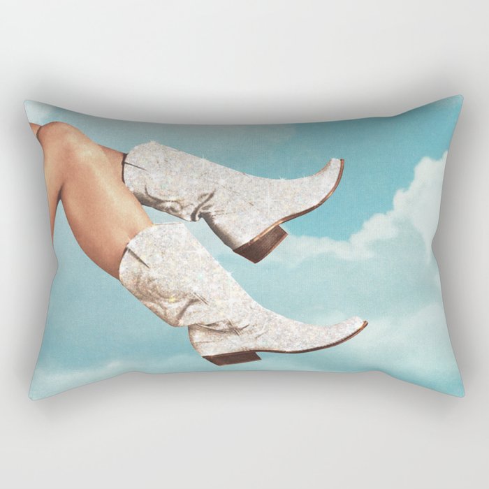These Boots - Glitter Blue Sky Landscape Rectangular Pillow Gallery Image 1