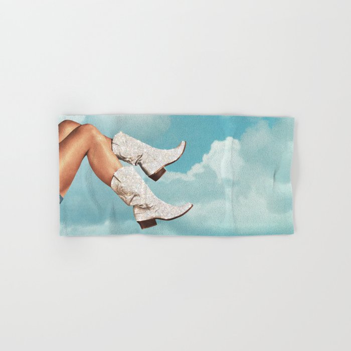 These Boots - Glitter Blue Sky Landscape Bath Towel Gallery Image 1