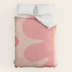 Happy Flower 60s Retro Vibe Pink Blush Mustard  Duvet Cover Gallery Image 6