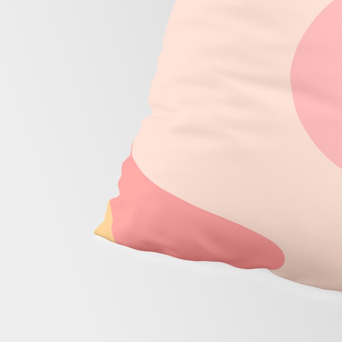 Happy Flower 60s Retro Vibe Pink Blush Mustard  Pillow Sham Gallery Image 4