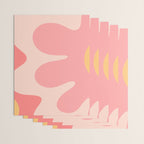 Happy Flower 60s Retro Vibe Pink Blush Mustard  Wrapping Paper Gallery Image 3