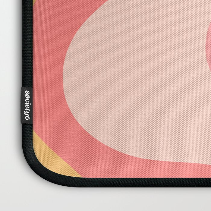 Happy Flower 60s Retro Vibe Pink Blush Mustard  Laptop Sleeve Gallery Image 3