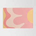 Happy Flower 60s Retro Vibe Pink Blush Mustard  Rug Gallery Image 2