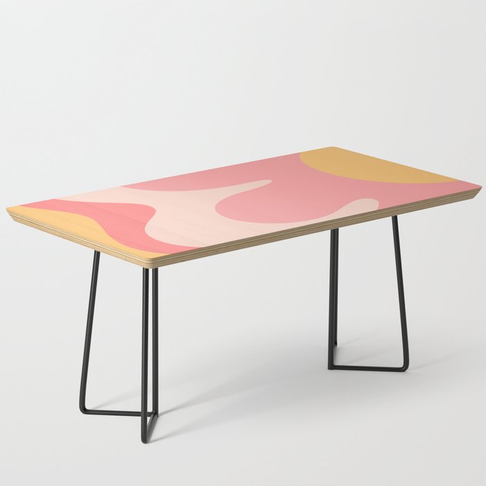 Happy Flower 60s Retro Vibe Pink Blush Mustard  Coffee Table Gallery Image 1