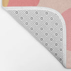 Happy Flower 60s Retro Vibe Pink Blush Mustard  Bath Mat Gallery Image 2