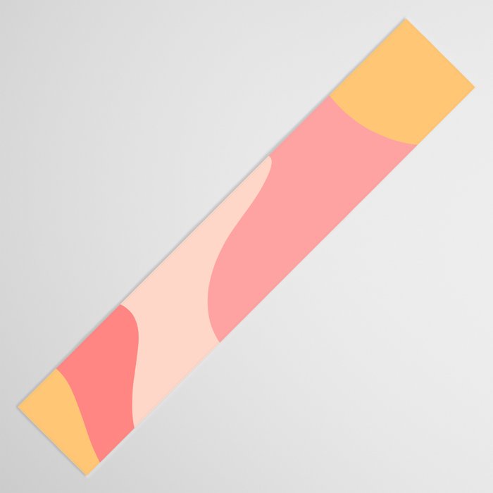 Happy Flower 60s Retro Vibe Pink Blush Mustard  Table Runner Gallery Image 3