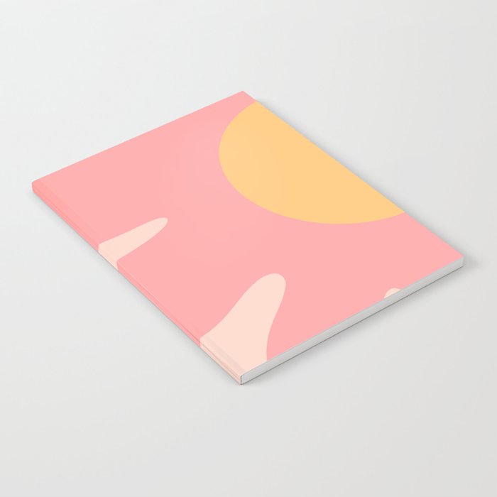 Happy Flower 60s Retro Vibe Pink Blush Mustard  Notebook Gallery Image 1