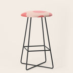 Happy Flower 60s Retro Vibe Pink Blush Mustard  Stool Gallery Image 1