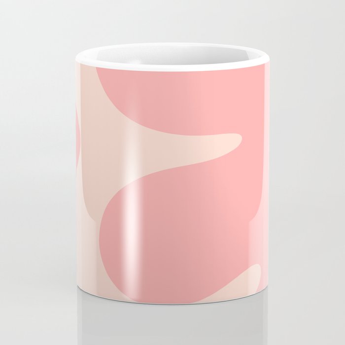 Happy Flower 60s Retro Vibe Pink Blush Mustard  Coffee Mug Gallery Image 4