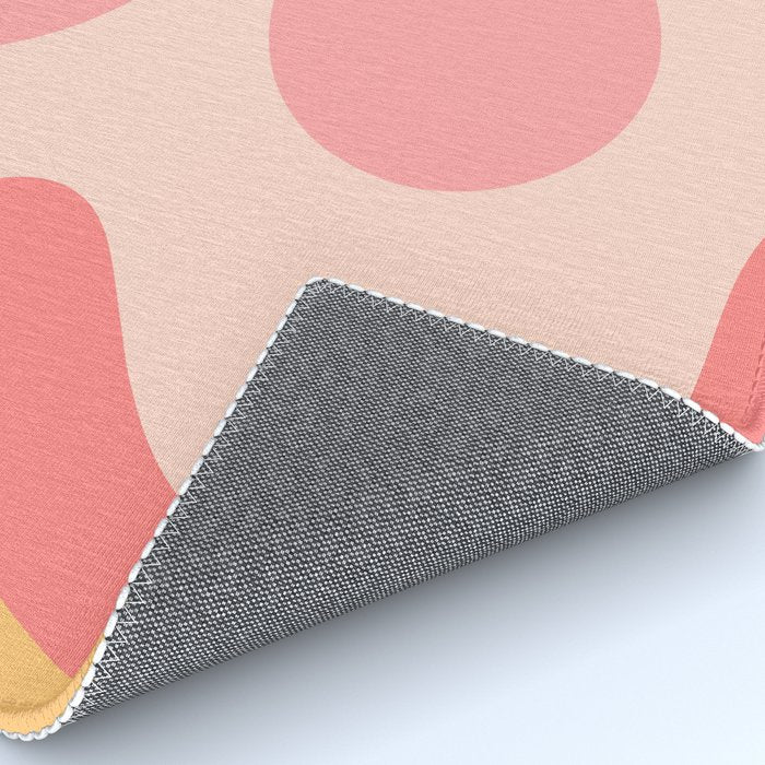 Happy Flower 60s Retro Vibe Pink Blush Mustard  Rug Gallery Image 4