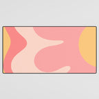Happy Flower 60s Retro Vibe Pink Blush Mustard  Desk Mat Gallery Image 3