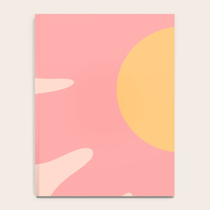 Happy Flower 60s Retro Vibe Pink Blush Mustard  Notebook Gallery Image 4