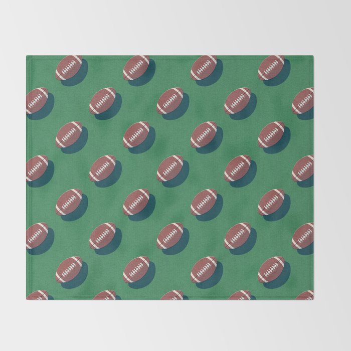 BALLS American Football - pattern Throw Blanket Gallery Image 2