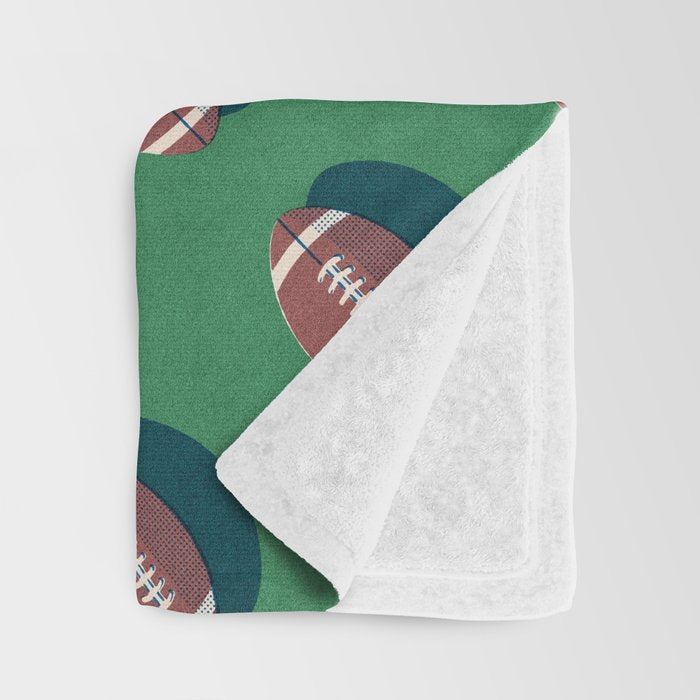 BALLS American Football - pattern Throw Blanket Gallery Image 3