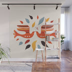 A Pair Of Festive Birds Wall Mural Gallery Image 1