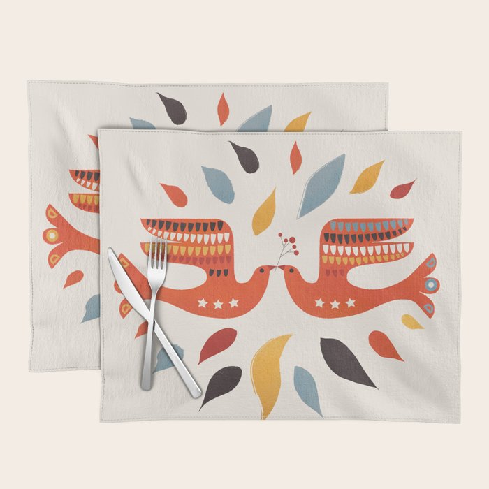 A Pair Of Festive Birds Placemat Gallery Image 1