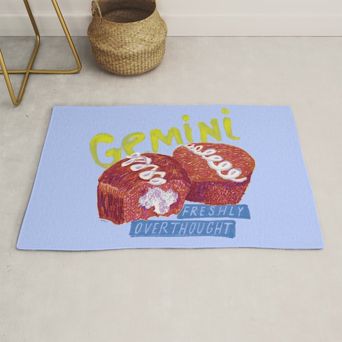 Gemini Twins in Lavender & Blue | Zodiac Series Rug Gallery Image 1